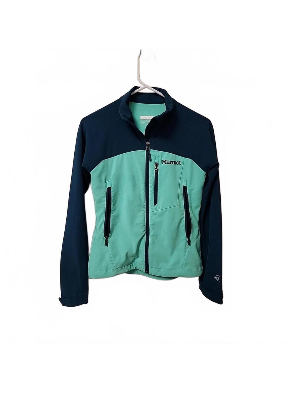 Marmot Women's Full Zip Jacket Green Size XS Gorpcore Hiking Windbreaker Pockets